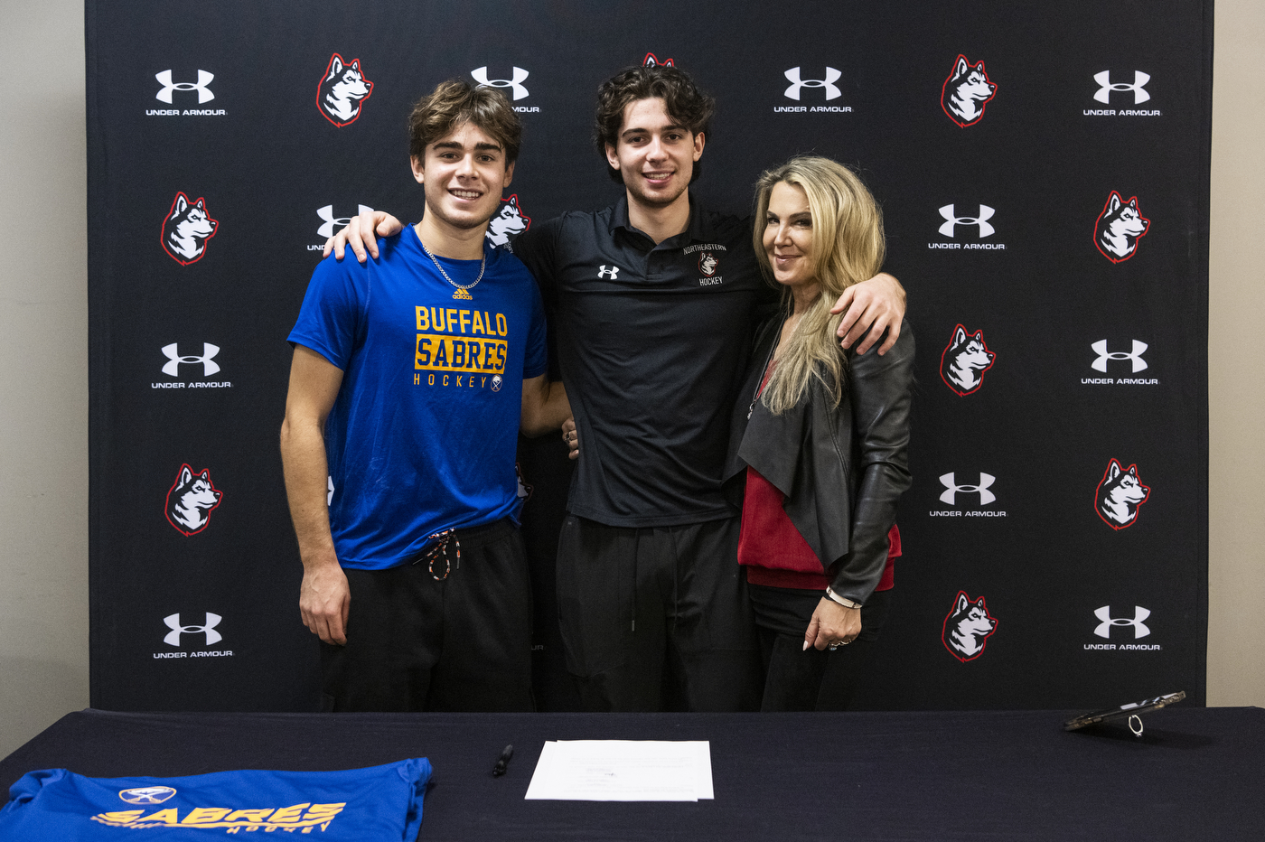 Devon Levi posing with his family