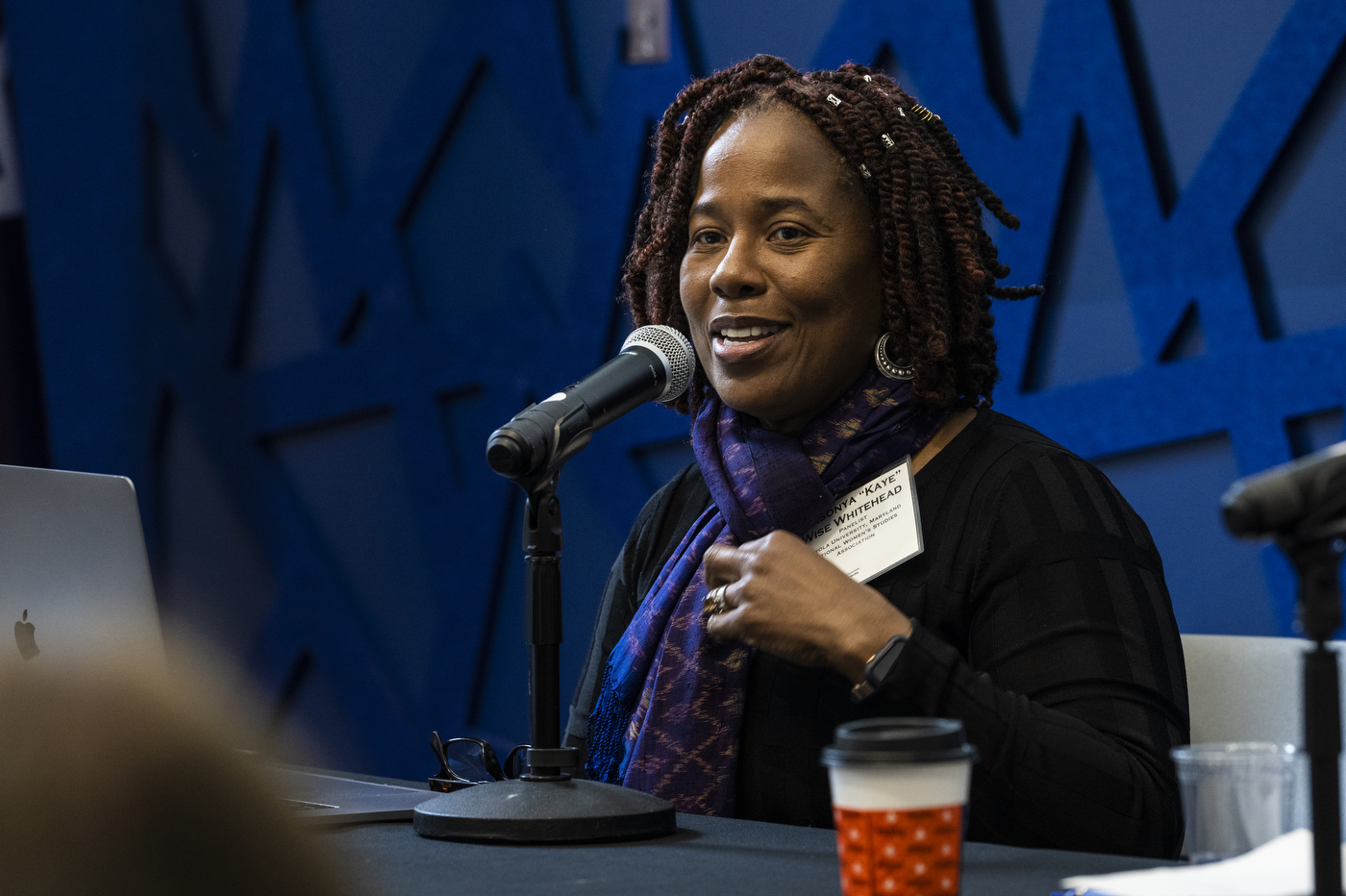 Karsonya Wise Whitehead speaks at the Feminists on the Politics of Crisis symposium