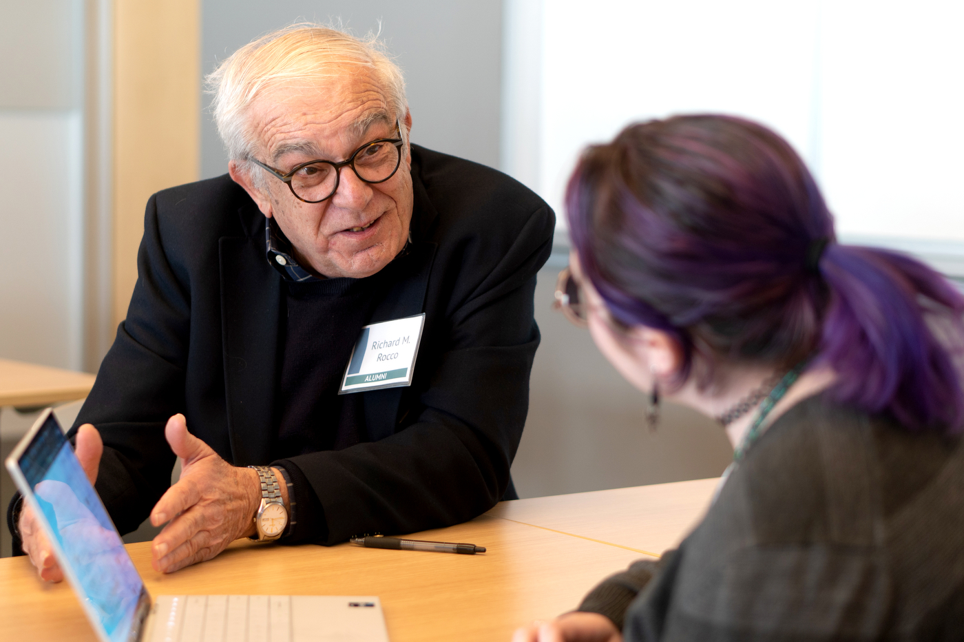 Northeastern University community members deep in conversation