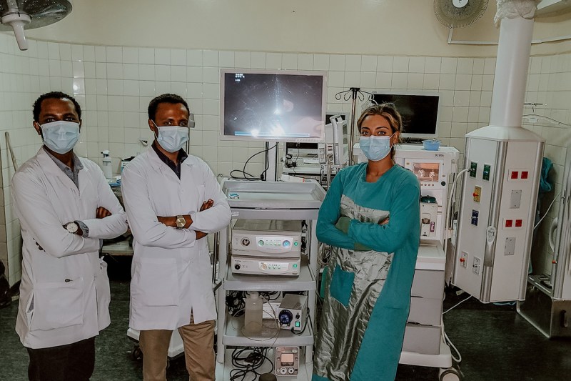 shital waters and two healthcare professionals posing for photo