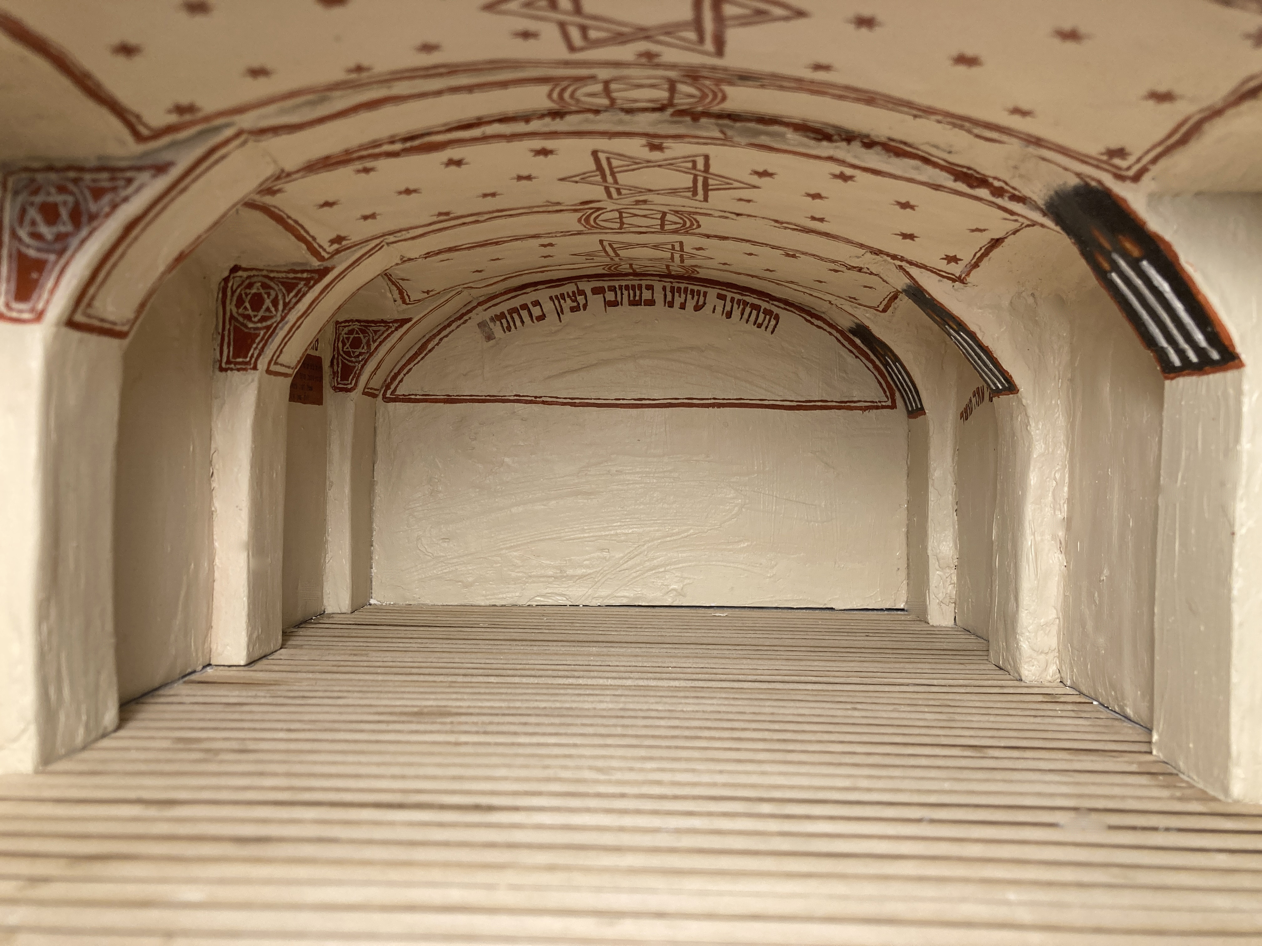 A recreated model of the Secret Synagogue of Terezín.