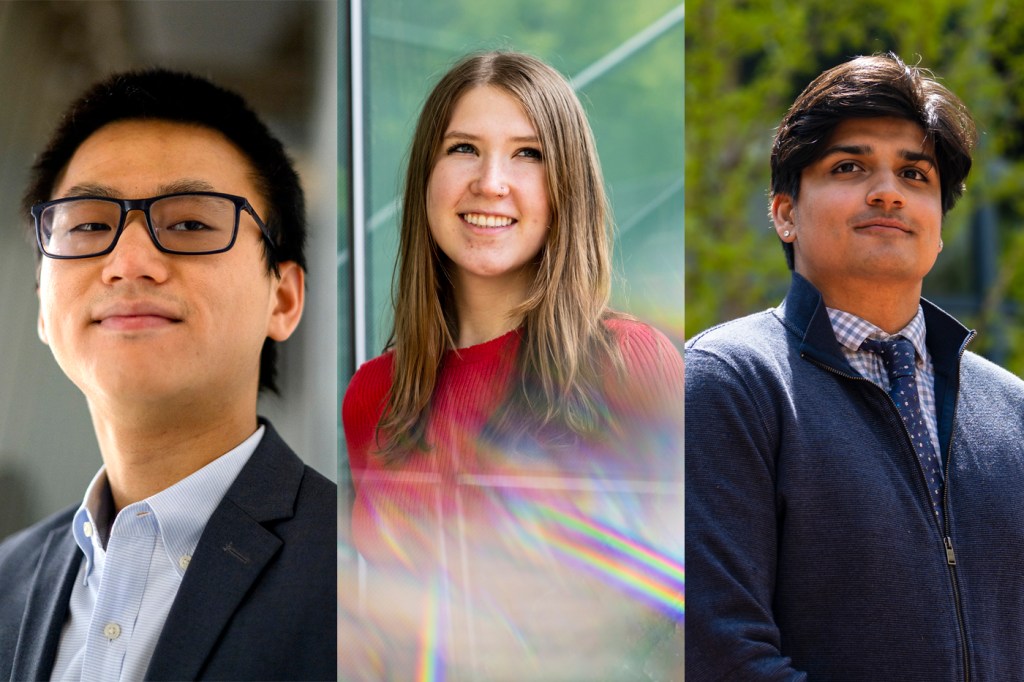 Headshot of the three Goldwater scholars