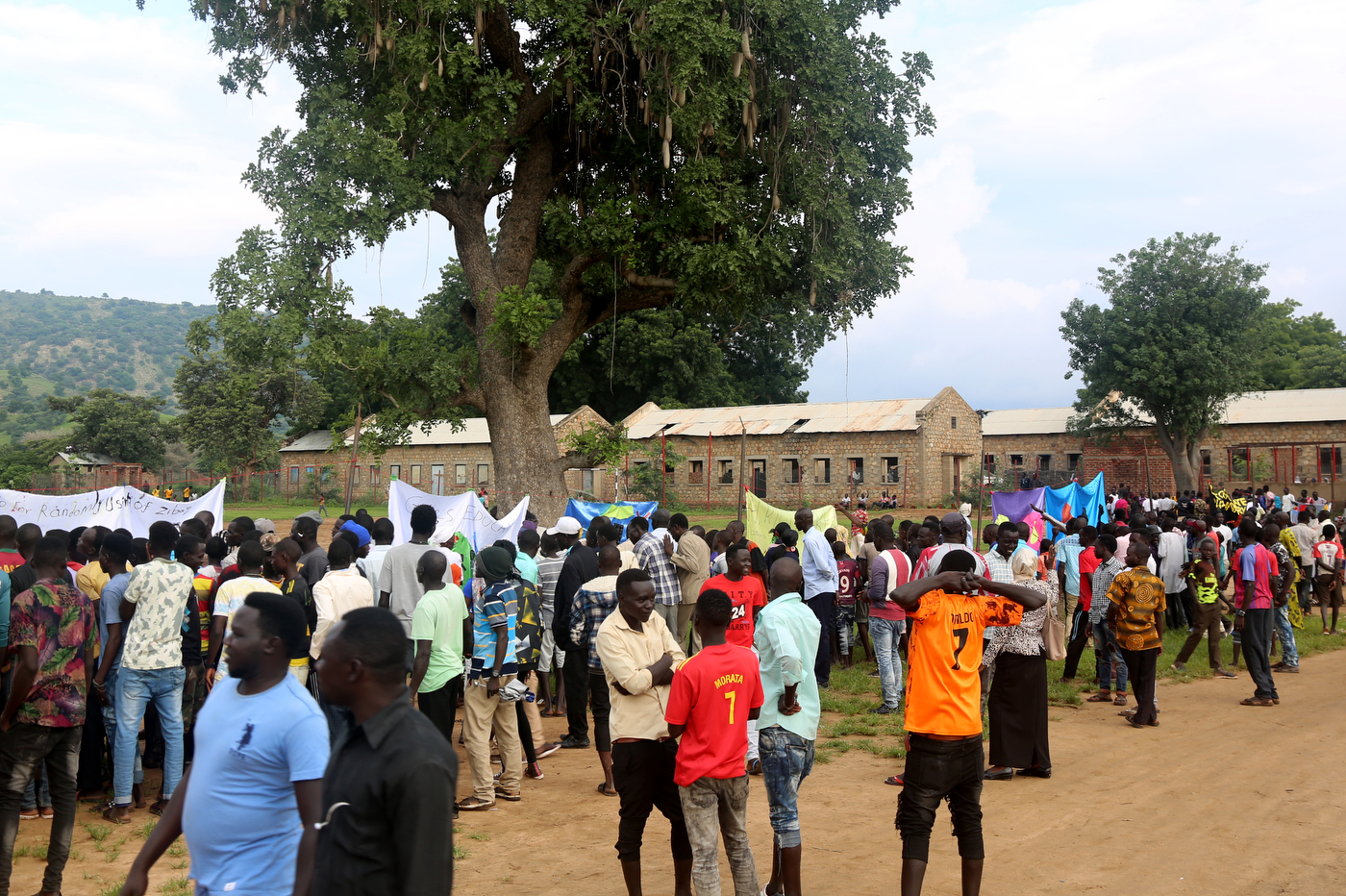 group of Sudanese people outside