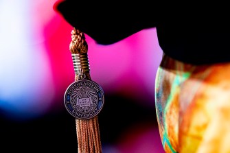 Graduation cap tassel for Northeastern's commencements.