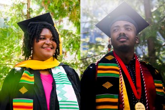 headshots of two graduates