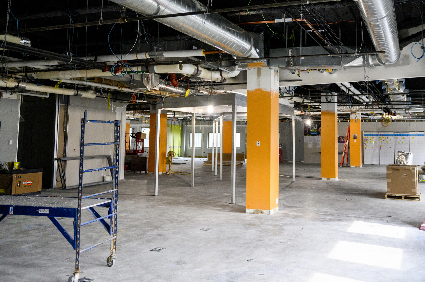 snell library room under renovation