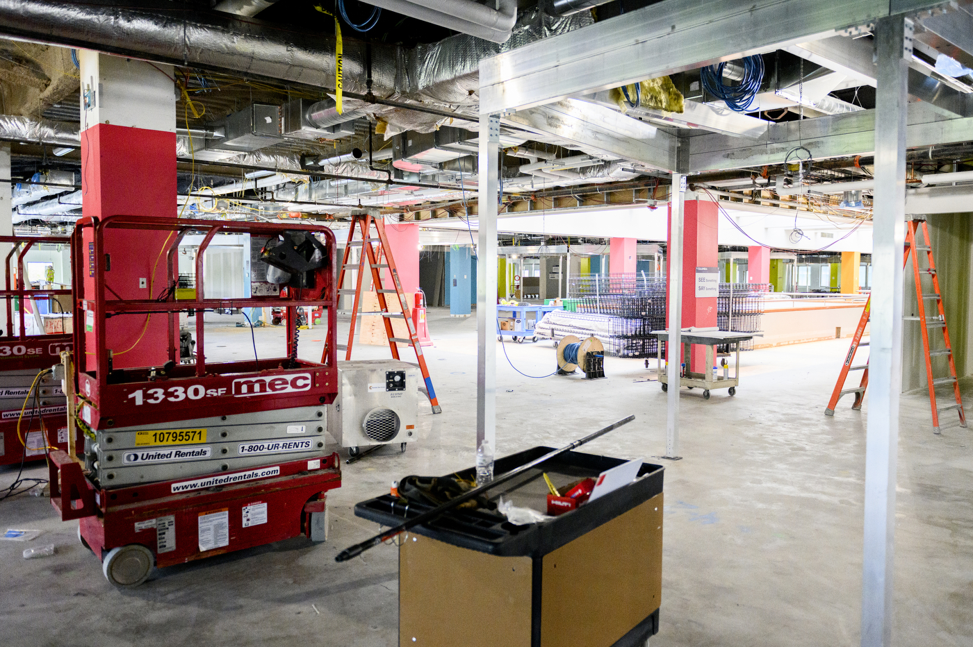 snell library room under construction