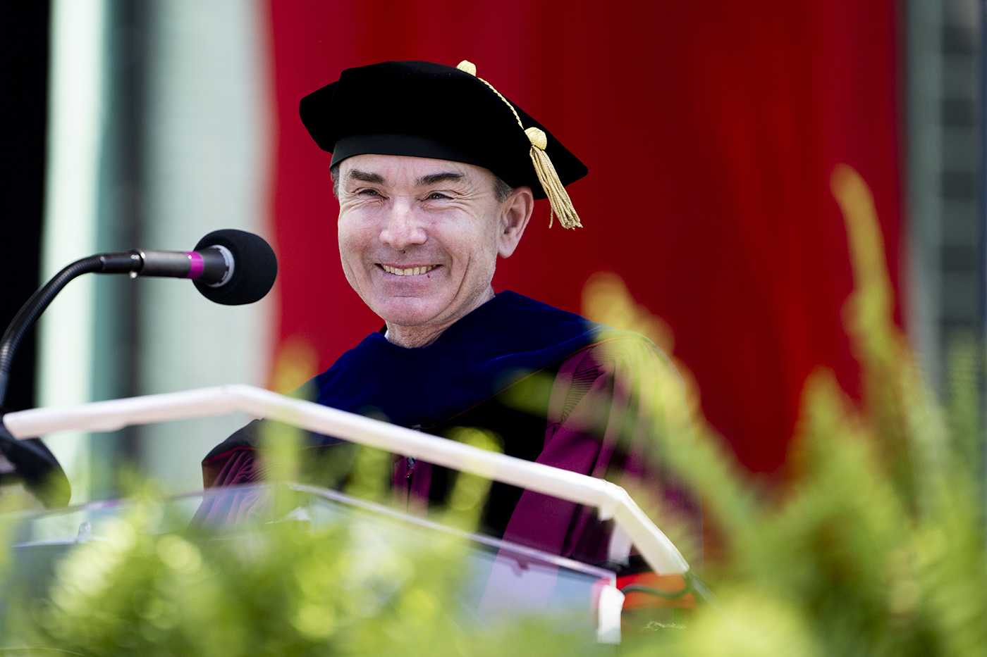 David Madigan at the commencement podium.