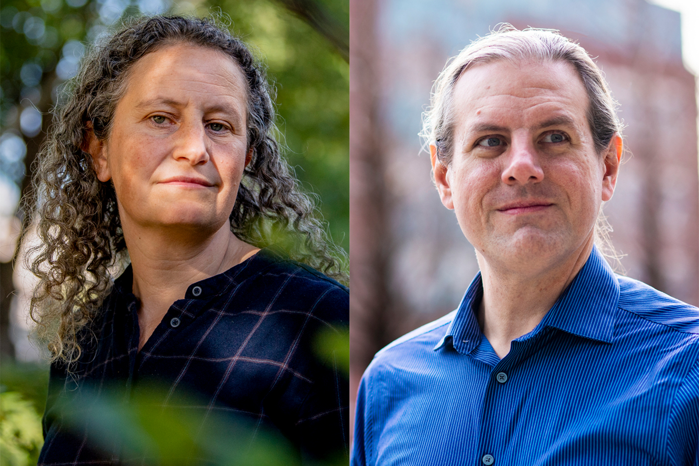 Headshot of Mindy Marks (left) and headshot of Nick Beauchamp (right)