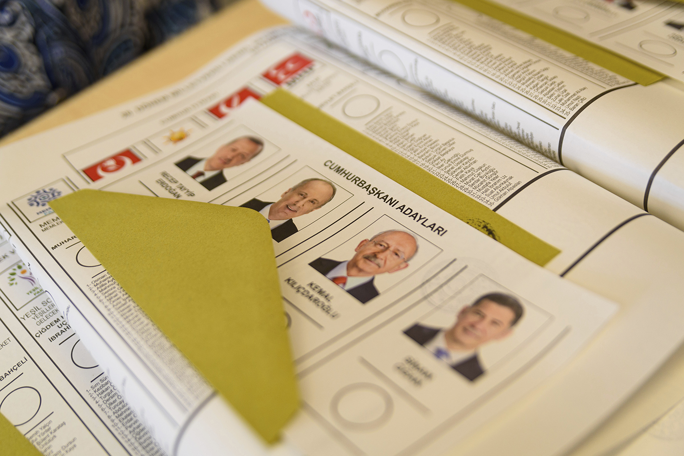 Turkish presidential election voting card