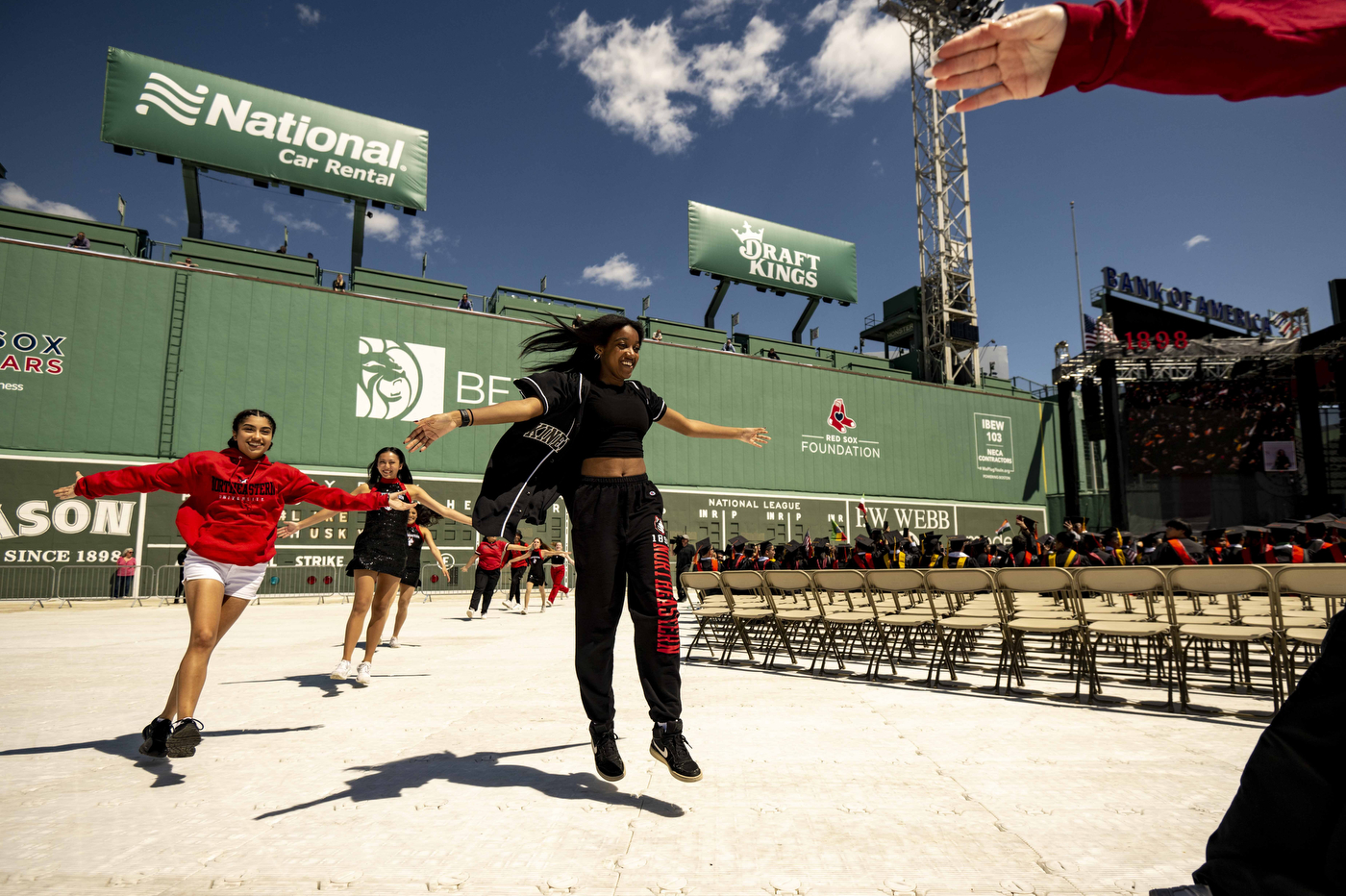 dancers performing in Fenway Park