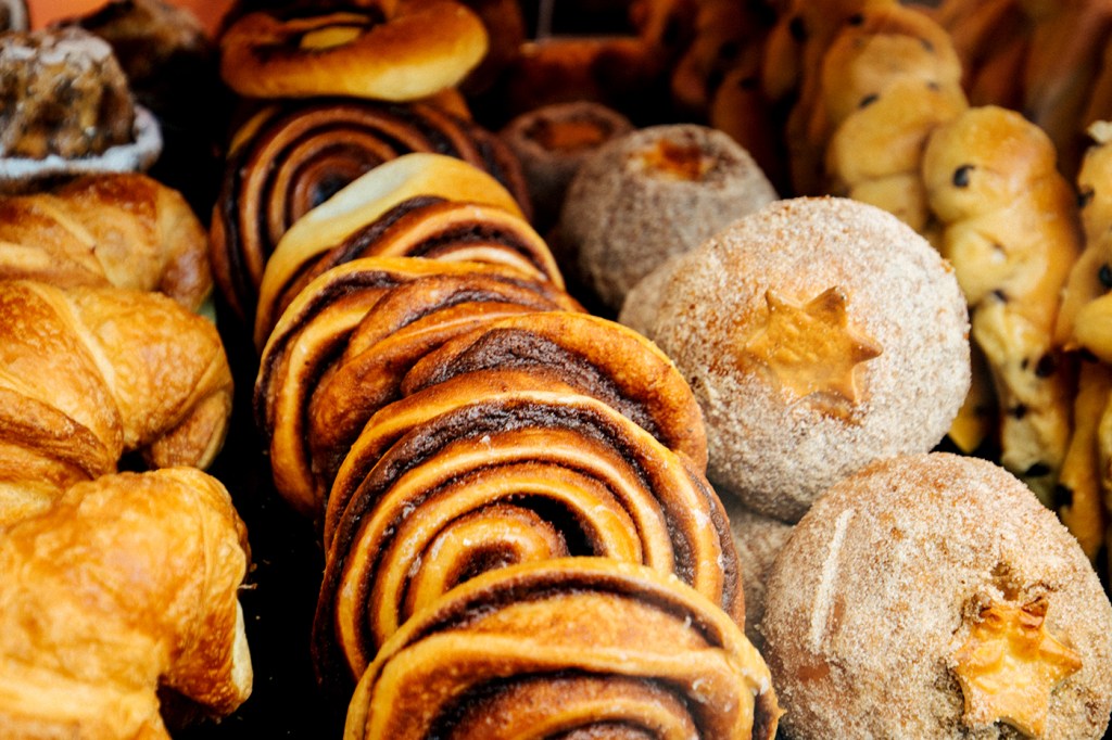 rows of pastries