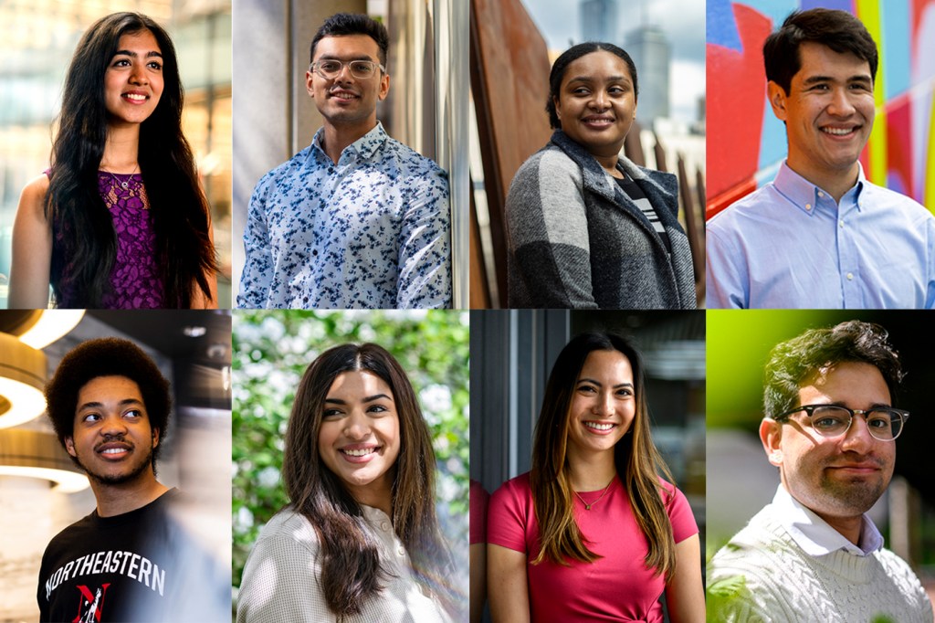 headshots of 8 Northeastern graduating seniors