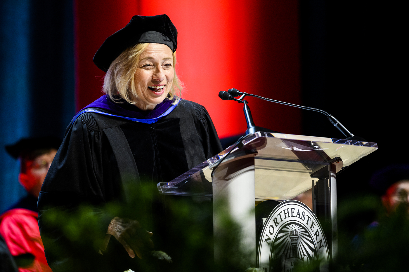 Maine Governor speaking at Roux Institute graduation