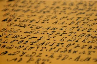 Cherokee writing on parchment paper