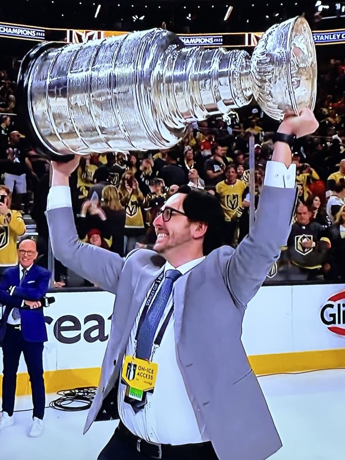 Gordon Weigers holding the Stanley Cup