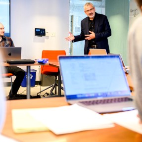 Alessandro Vespignani teaching a class