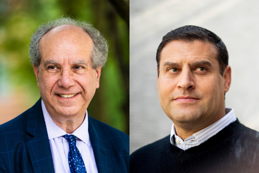 Headshots of Jeremy Paul (left) and Daniel Urman (right), who talk about upcoming Supreme Court decisions.