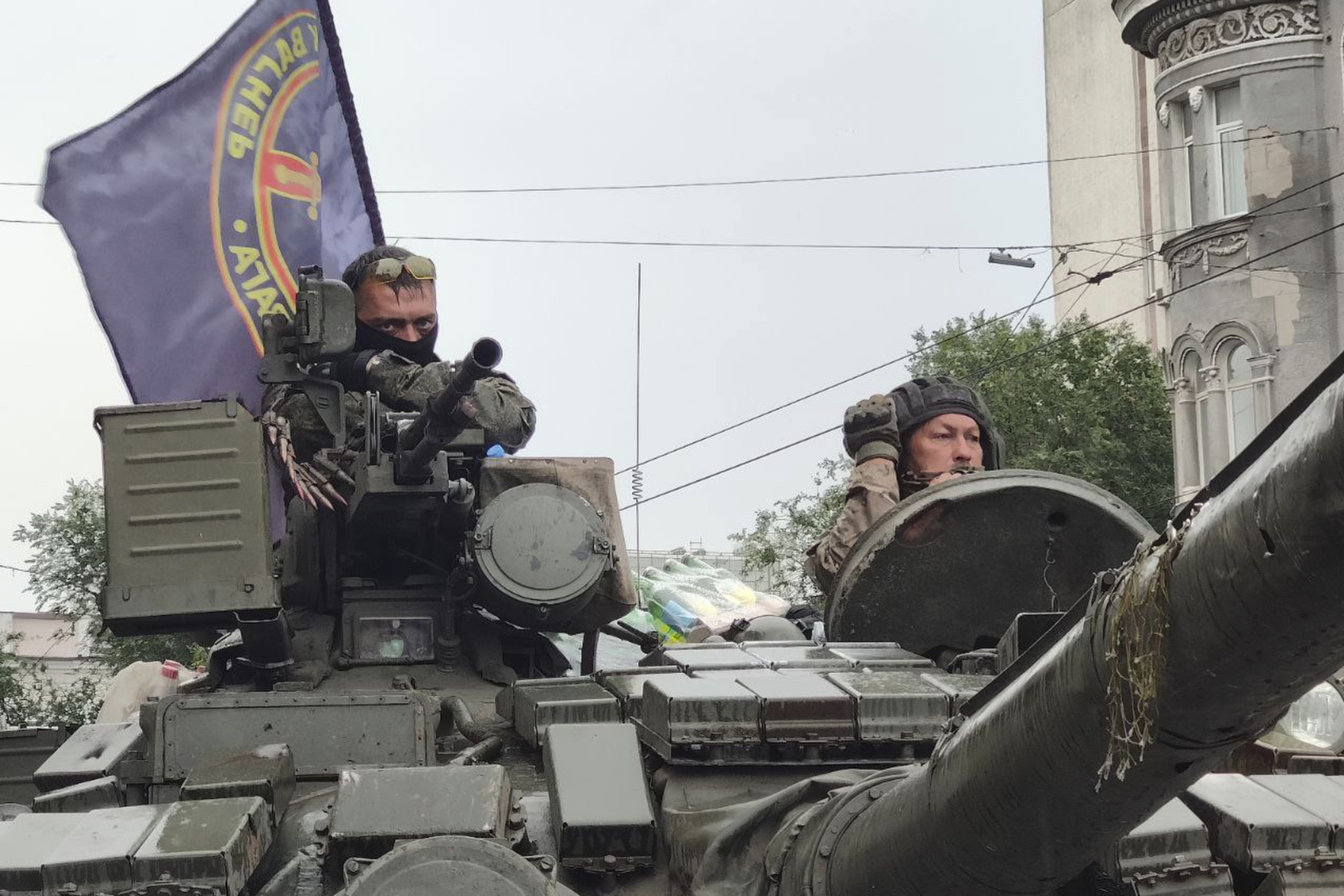 Russian troops in a tank