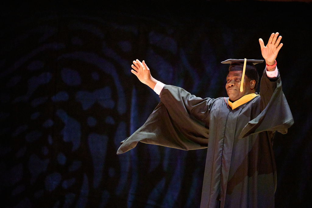 A graduate at Northeastern's Toronto convocation.