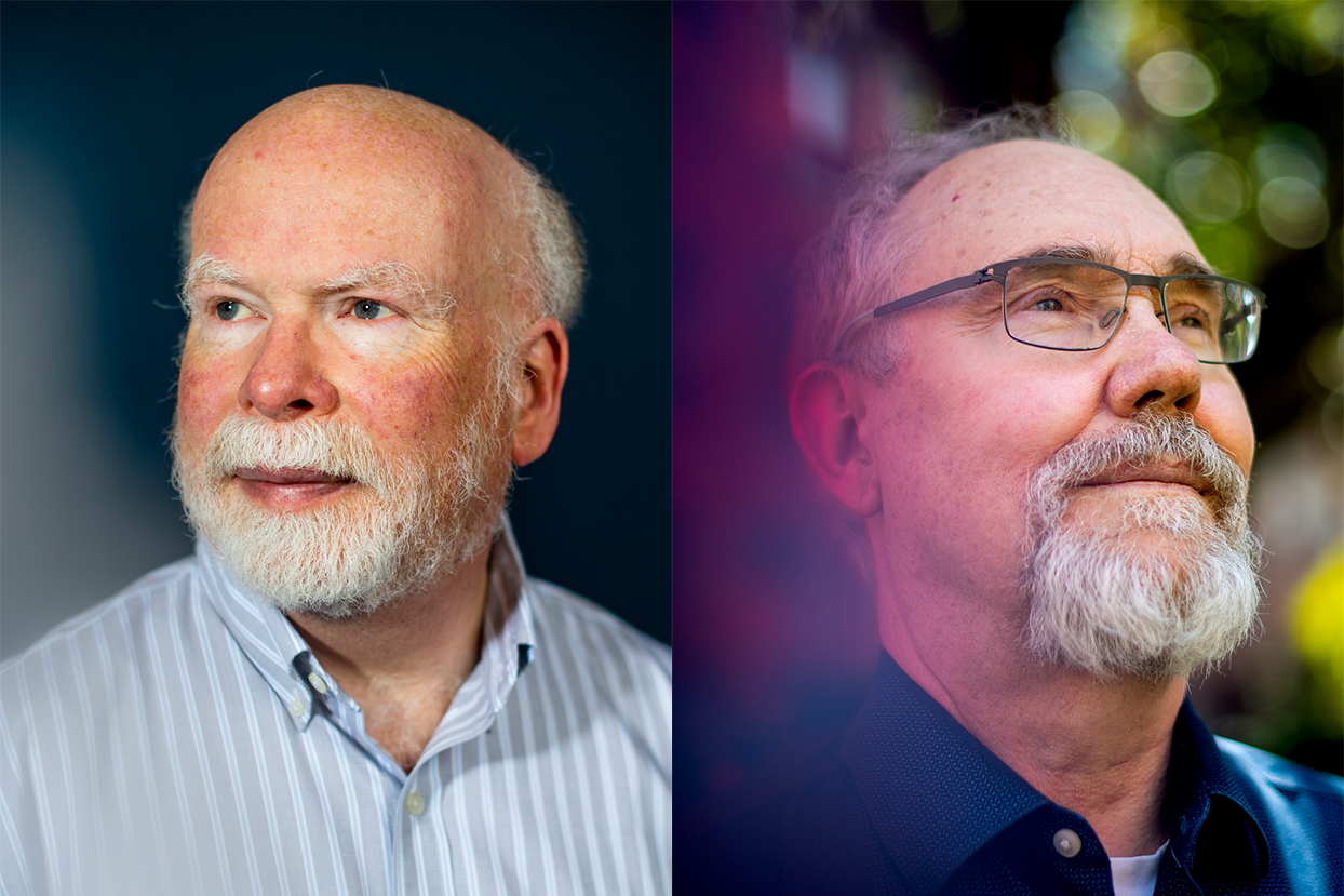 headshot of Bob Triest (left) and William Dickens (right)