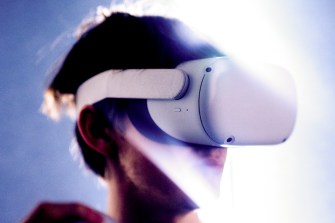 A person wears a VR headset