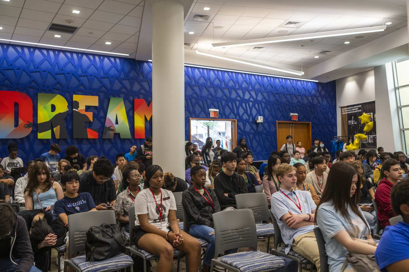 audience of students at the Summer Youth Jobs Program orientation