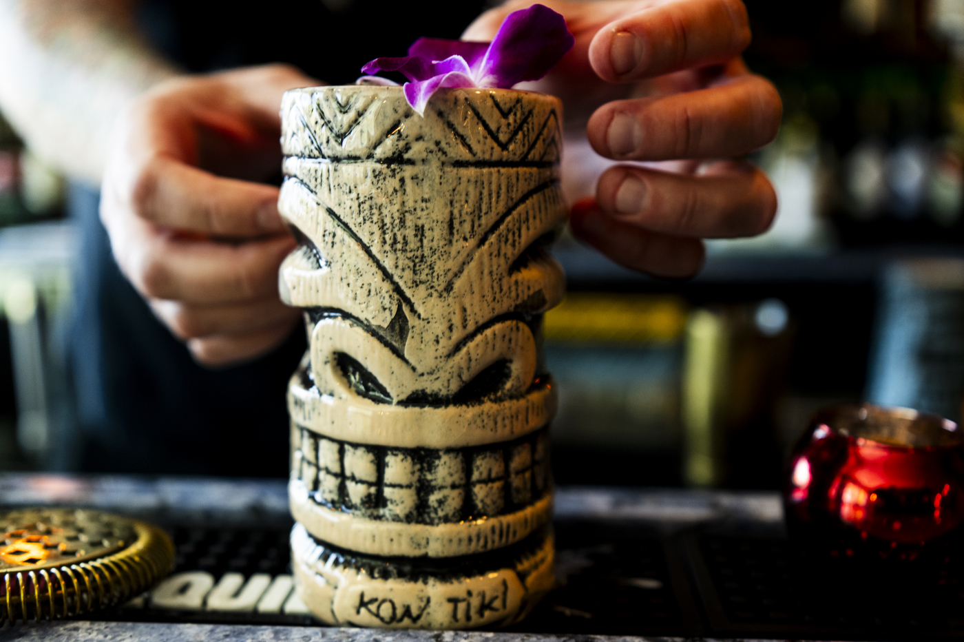 tiki themed cocktail