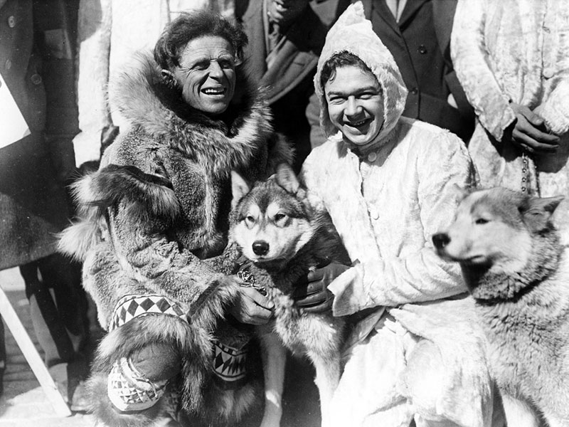 king husky poses next to his breeder