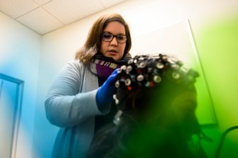 Erin Meier working in the lab