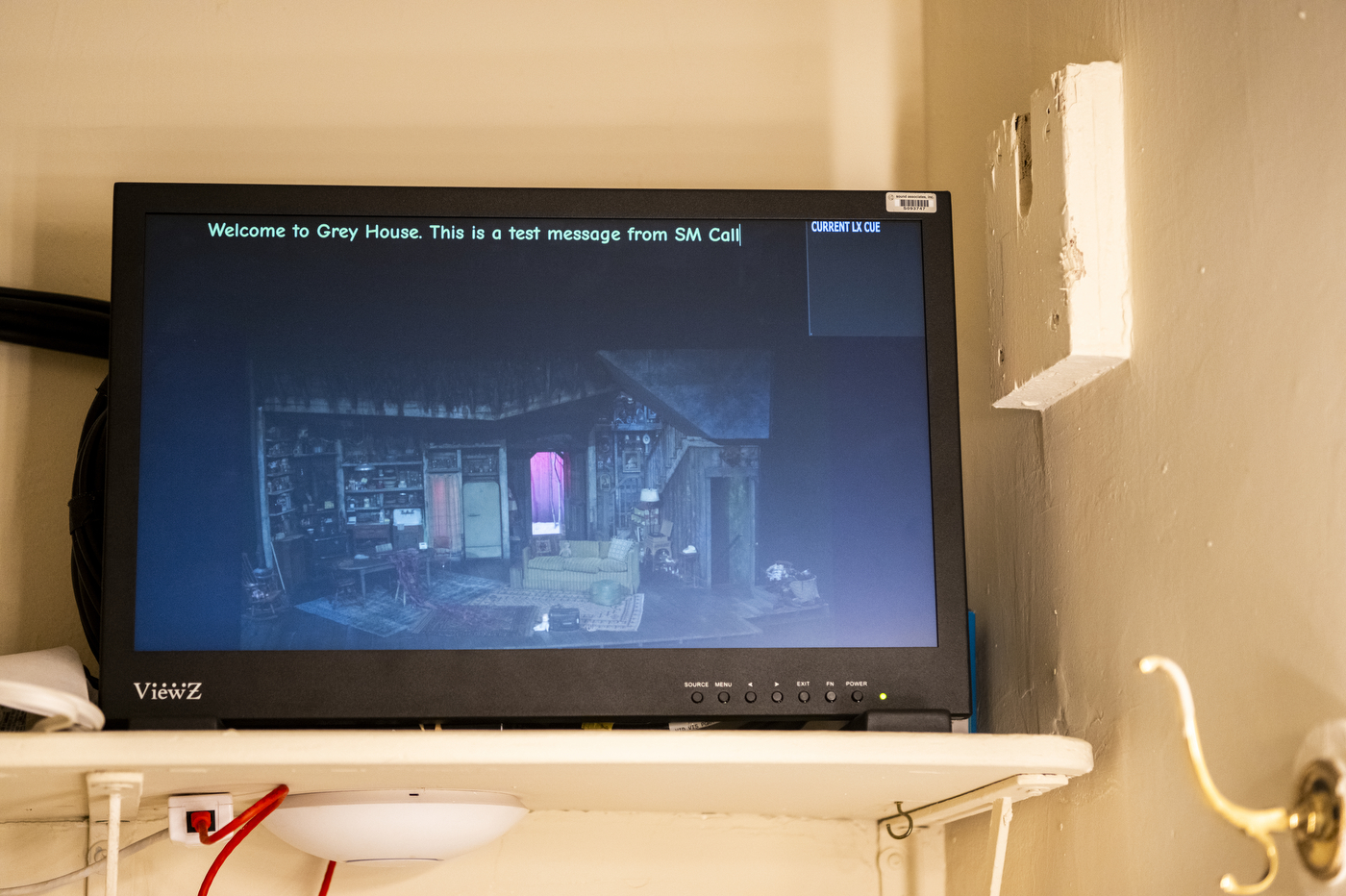 backstage monitoring with closed captioning