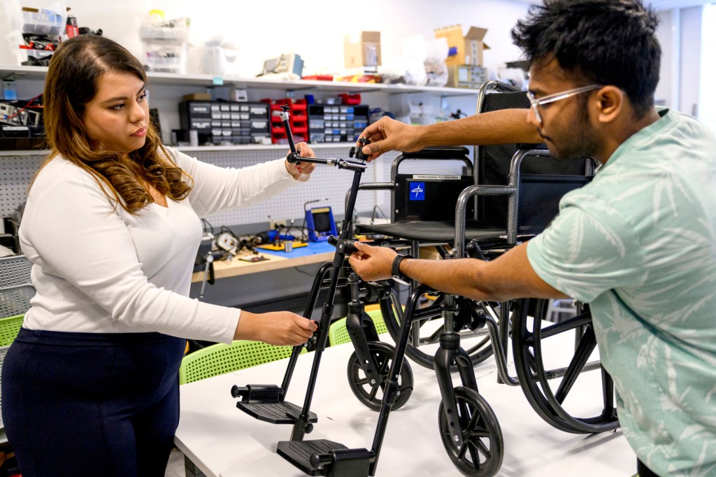 Priyanka Jalan working on a wheelchair