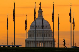 US Capitol at sunset