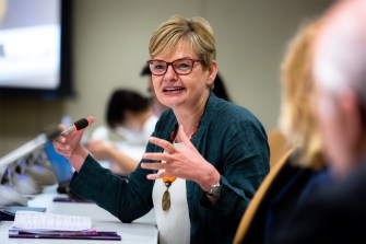 Maria Ivanova speaking at the UN