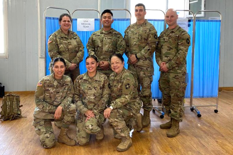 group of Army Reserve members posing for a photo