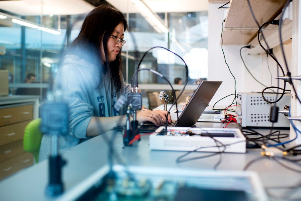 researcher working in WiNES lab