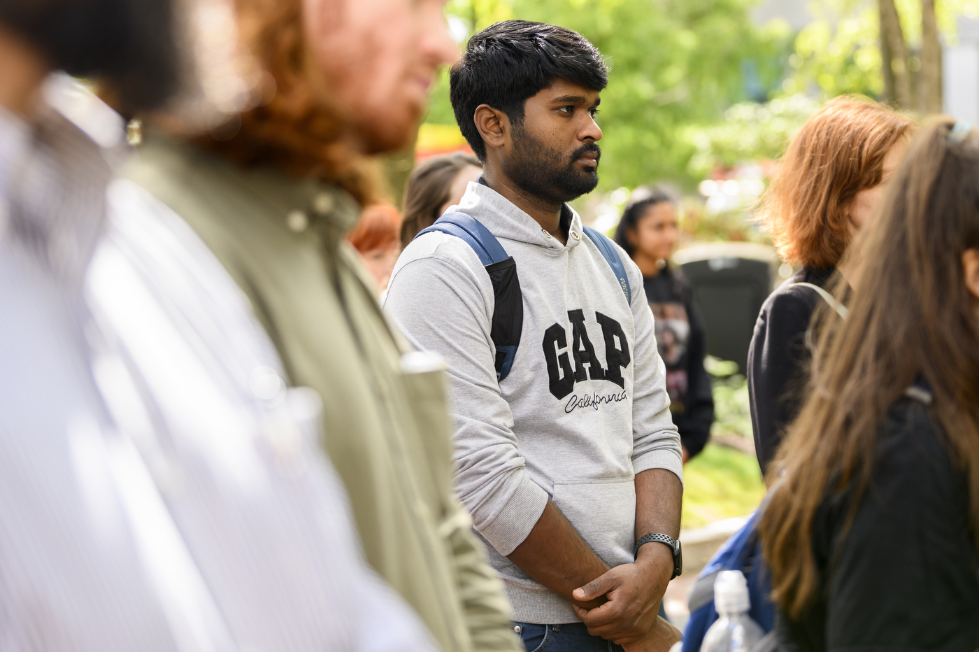 Audience members gathered to honor the memory of Jaahnavi Kandula.