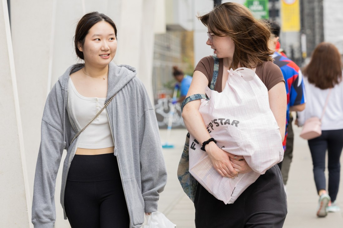 Members of Northeastern walk around the London campus.