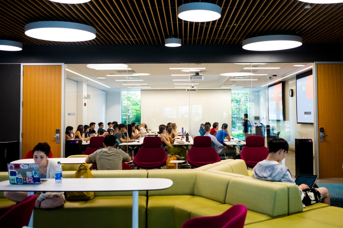 students sitting in class