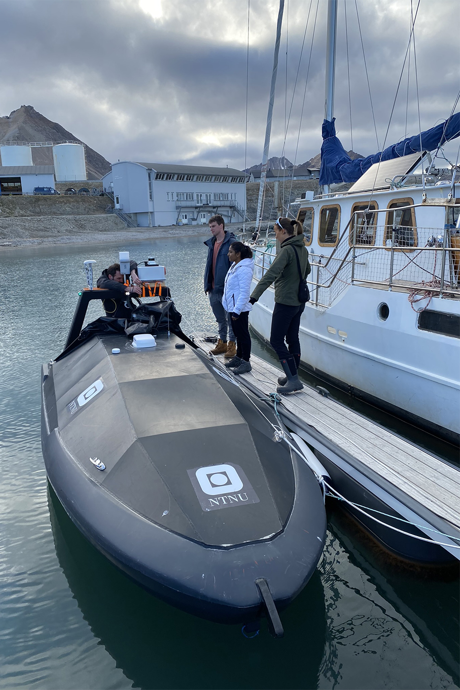 A boat used in an expedition to map the glaciers in the arctic.