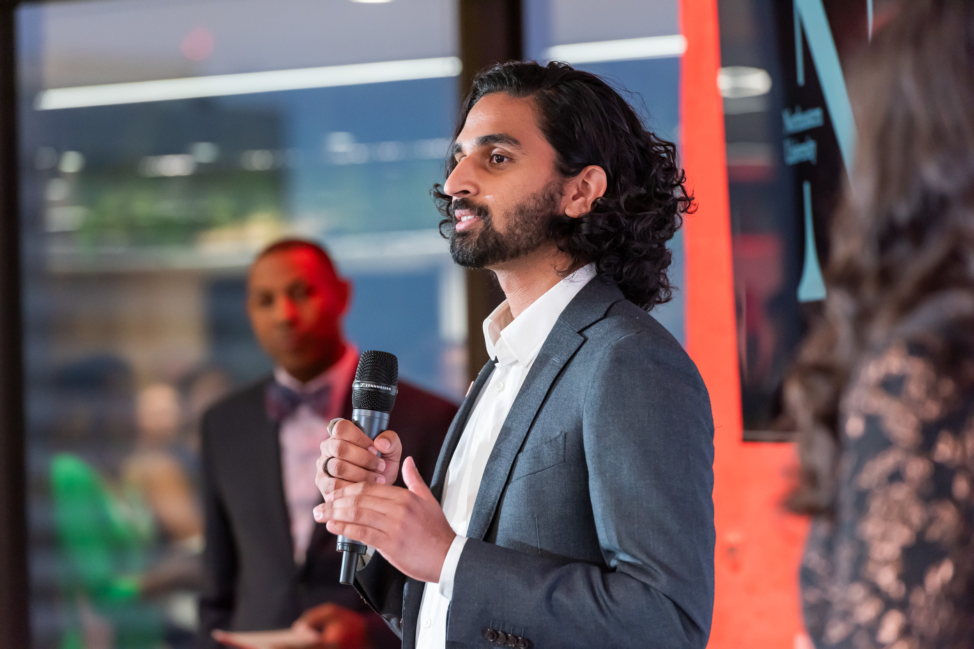 Speaker at the Experience Powered by Northeastern campaign stop in Arlington.