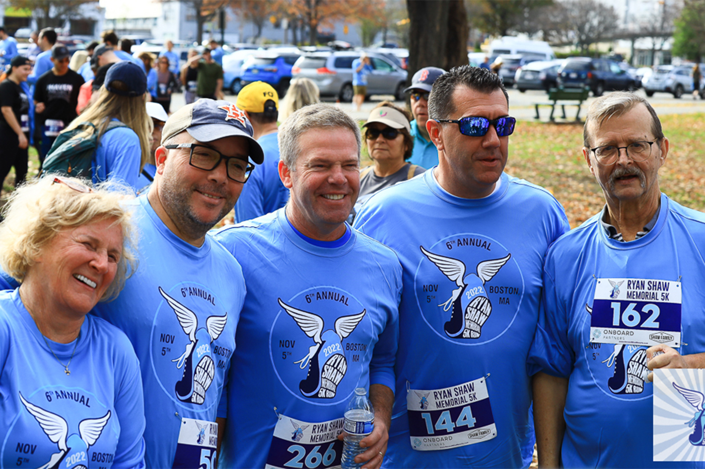 Group of people posing for a photo at the Ryan Shaw Memorial 5K.