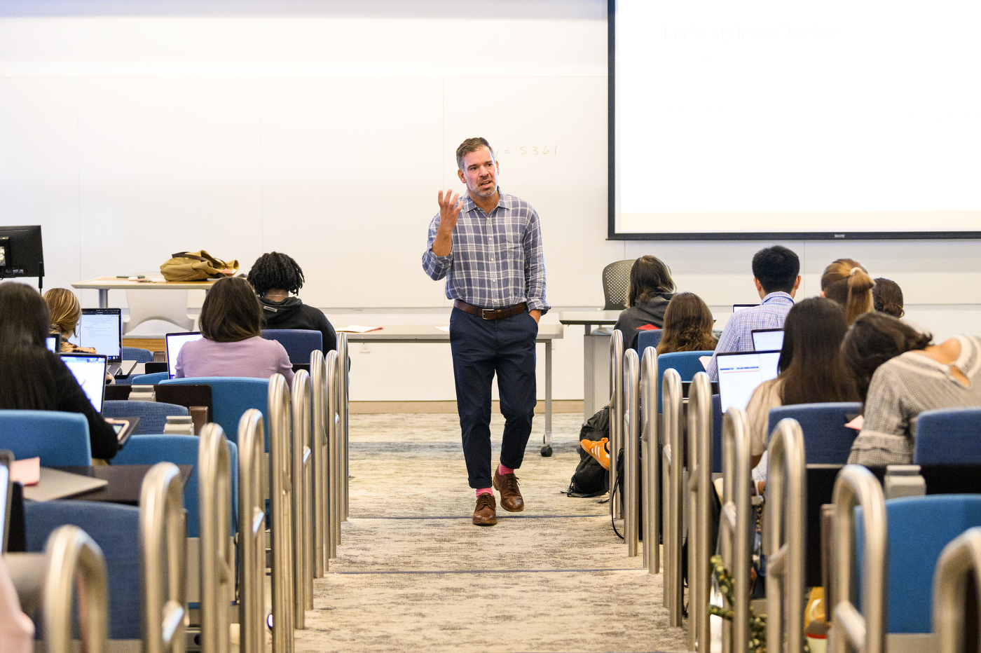 Professor Joseph Schwartz teaching his class.