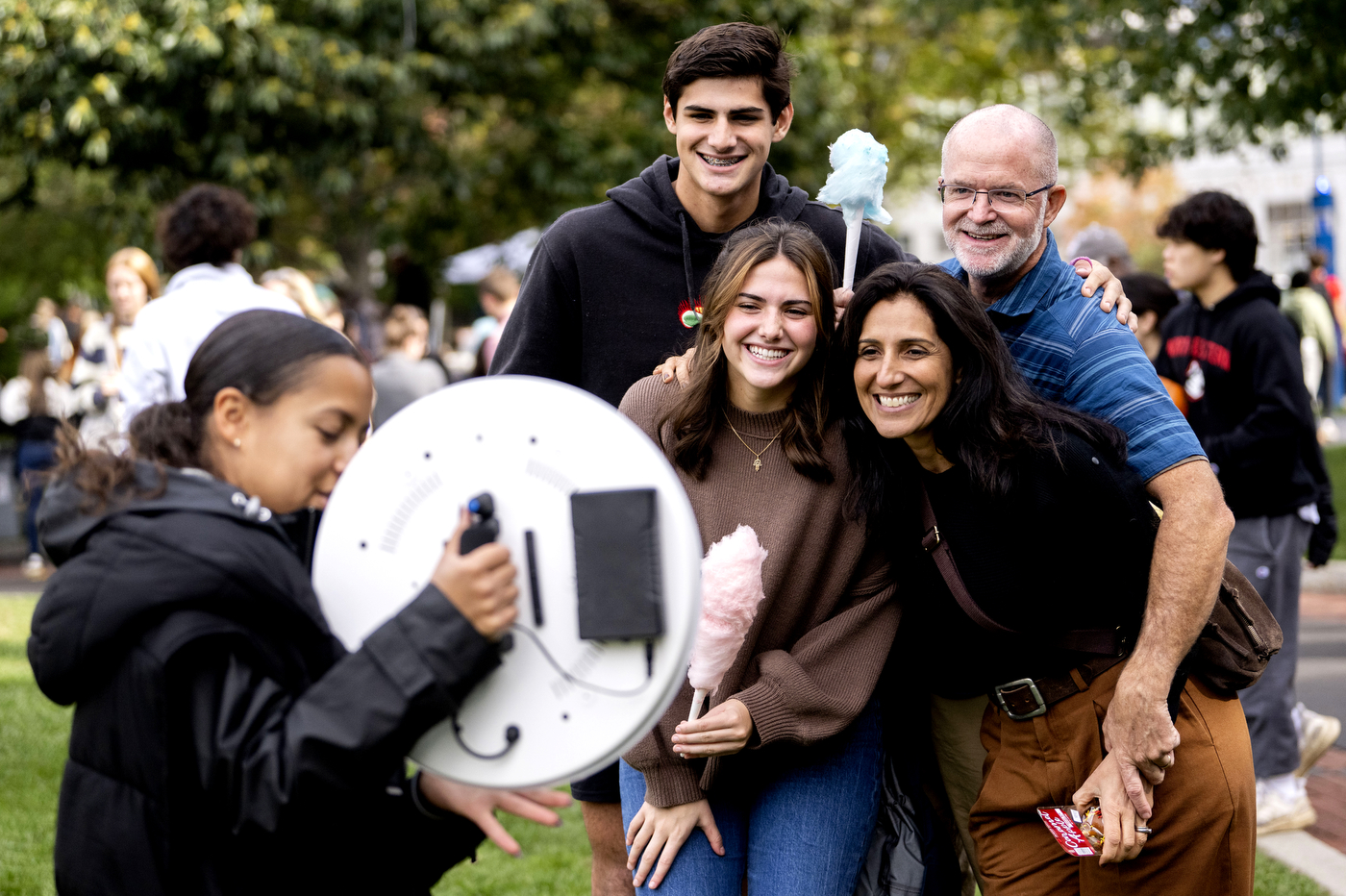 A family posing for a photo. 