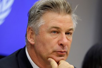 Headshot of Alec Baldwin at a news conference.