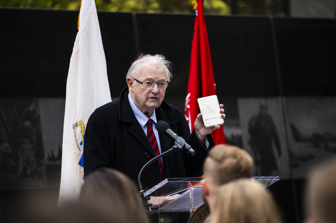 Speaker at the Northeastern Veterans Day Ceremony 2023.