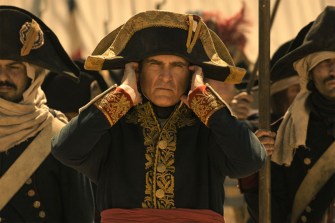 Screen capture of Joaquin Phoenix as Napoleon from the Ridley Scott movie's trailer.