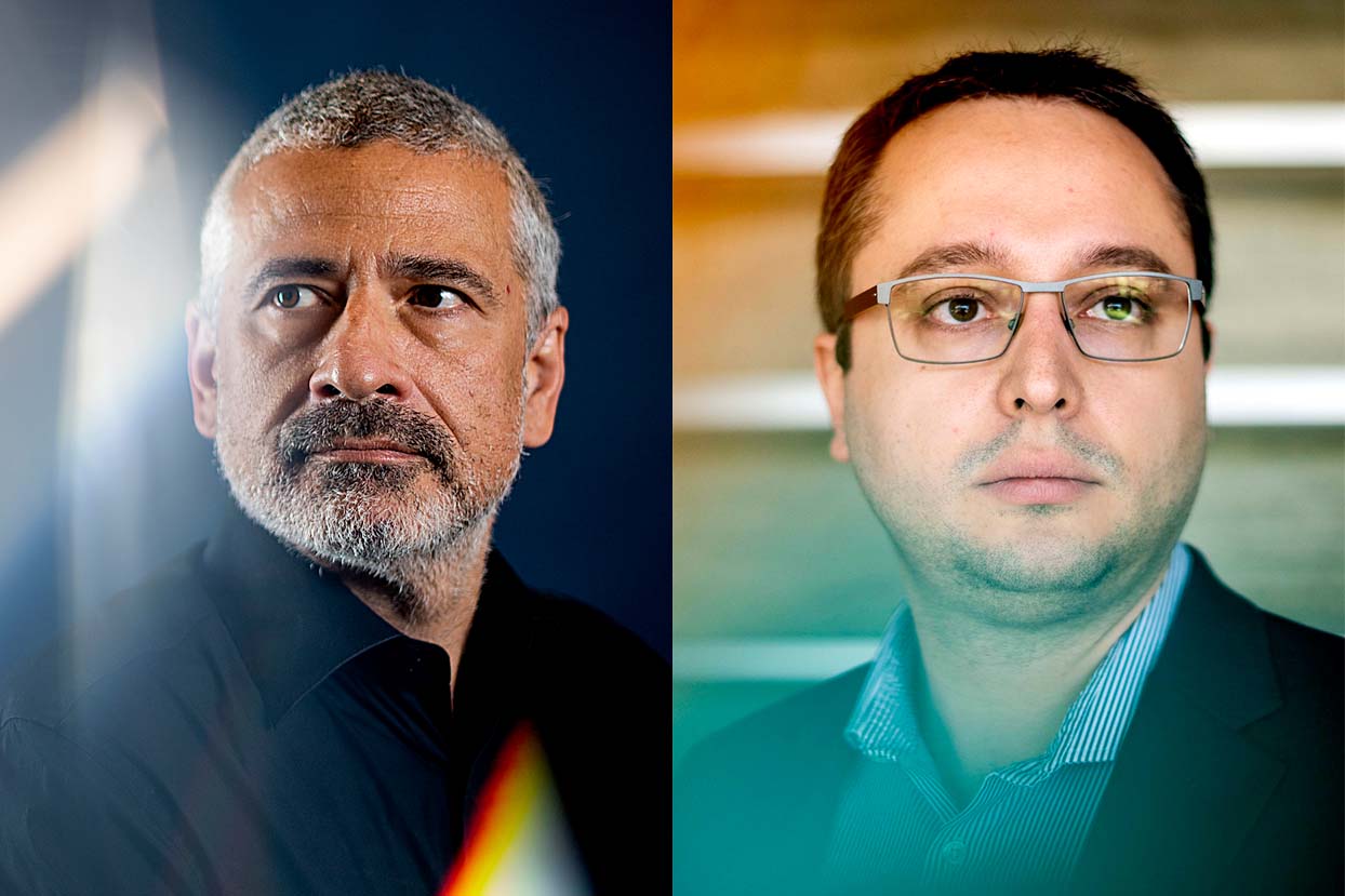 Headshots of Alessandro Vespignani (left) and Matteo Chinazzi (right).