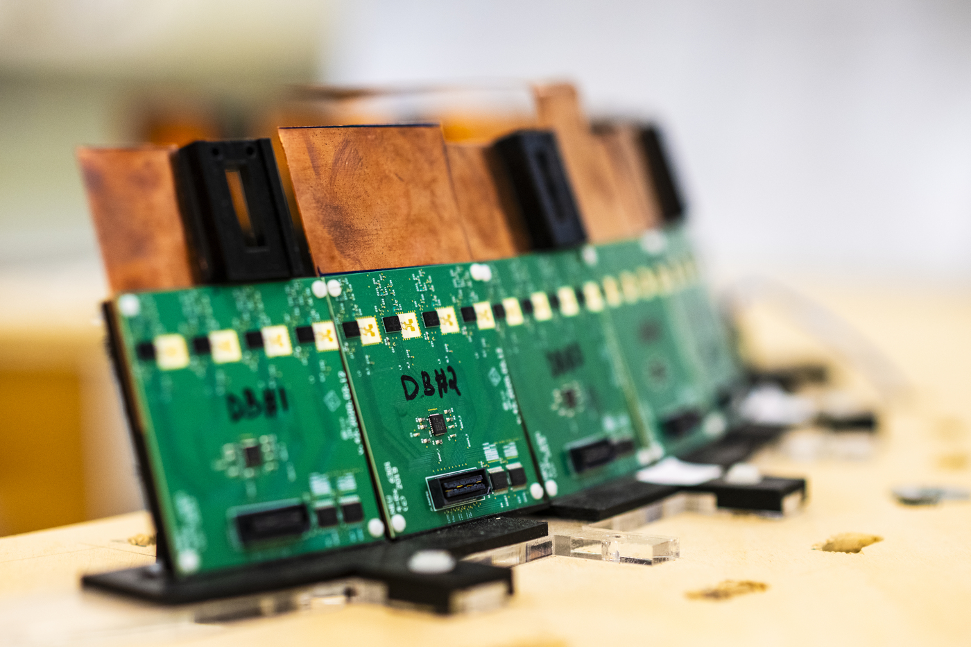 Sensors in Carey Rappaport's lab.