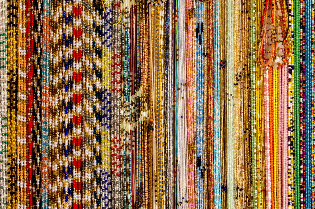 Rows of jewelry in Accra, Ghana. 